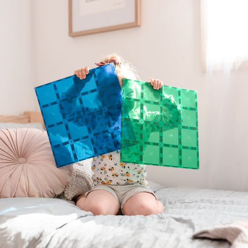 CONNETIX - 2 Piece Blue & Green Base Plate Pack
